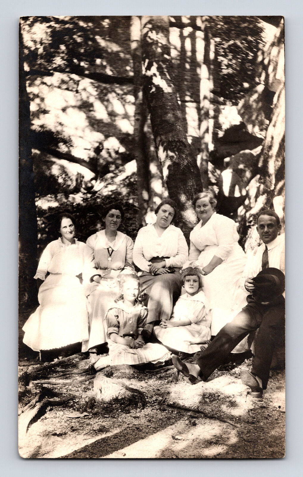 1917 RPPC Group Photo Of Women Children & Man at Rock City Postcard