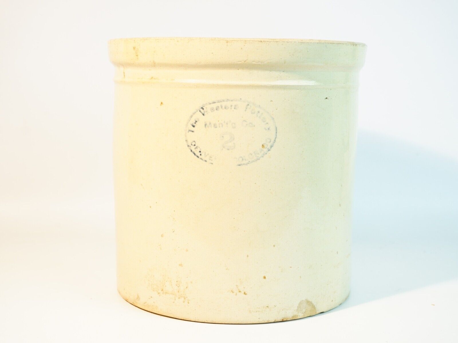 1920s The Western Pottery Co. Denver Colorado 2-Gallon Crock