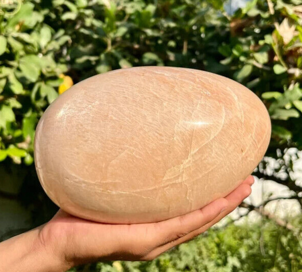 Huge Natural Crystal Peach Moonstone Egg Crystals Rock Home Decor Gift 200MM 5KG
