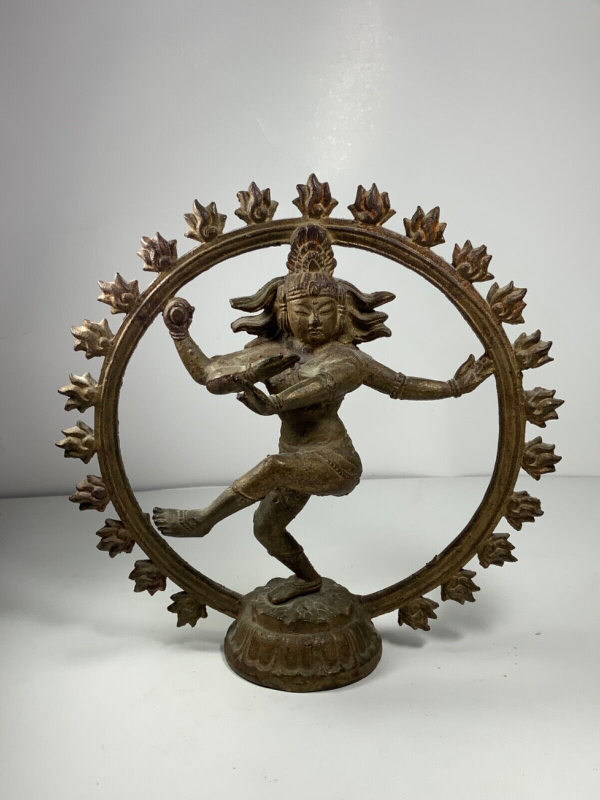 Vintage 9 inch Brass Dancing Shiva Nataraja Statue