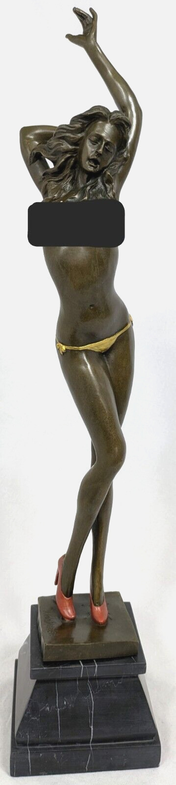ALDO VITALEH Bronze LADY IN HEELS COLOR VARIANT Statue HUGE 22