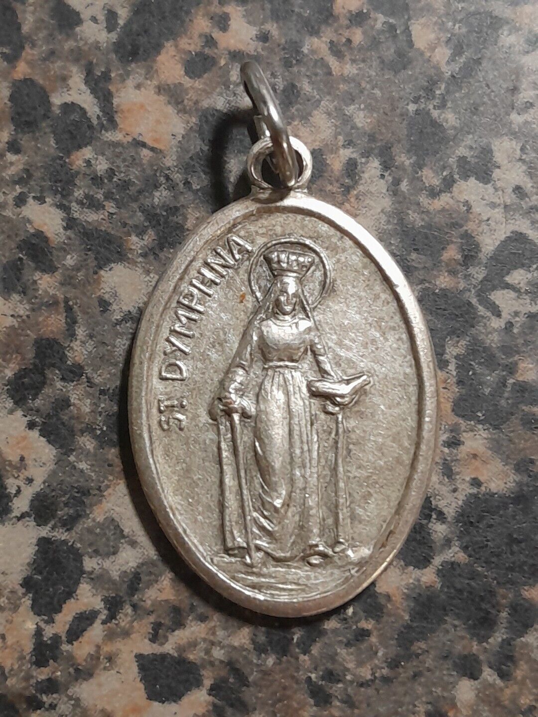 Vintage St Dymphna Pray For Us Medal 
