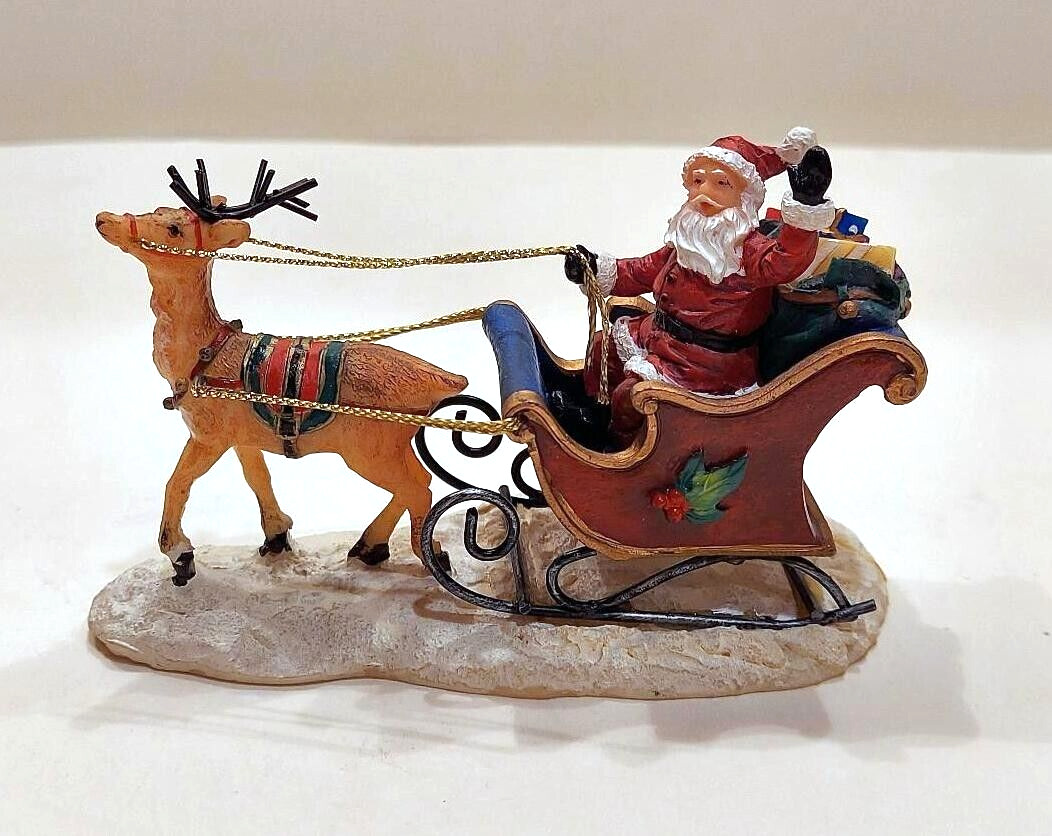 The Village Collection St Nicholas Square Accessory SANTA in SLEIGH & REINDEER
