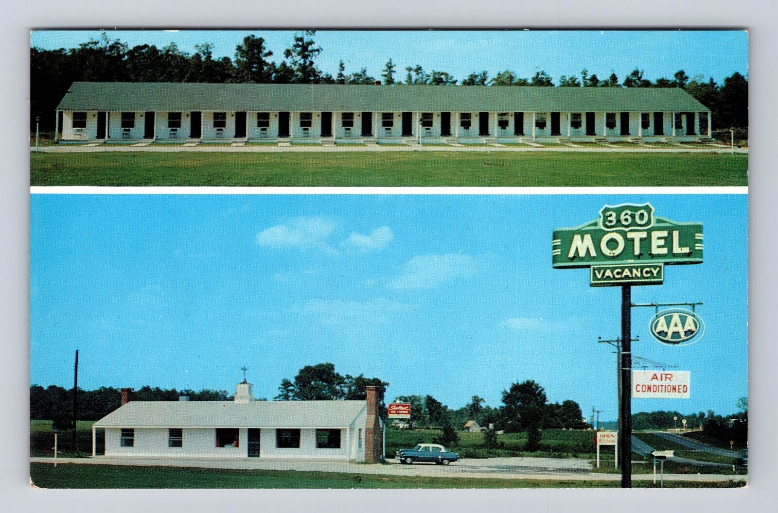 Richmond VA-Virginia, 360 Motel & Restaurant, Advertising Vintage Postcard