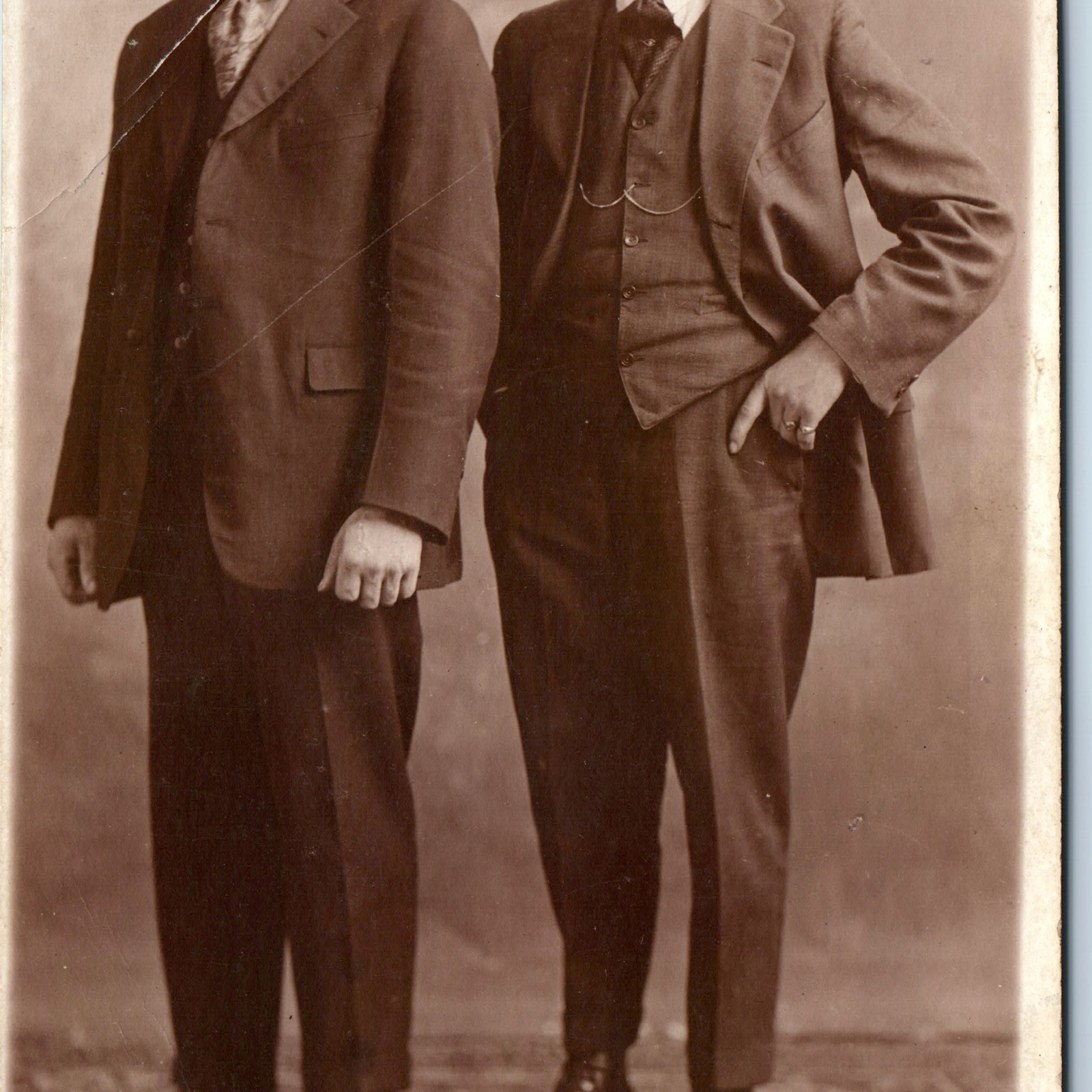 c1910s Handsome Young Men RPPC Gentleman Classy Slick Guys Real Photo PC A254