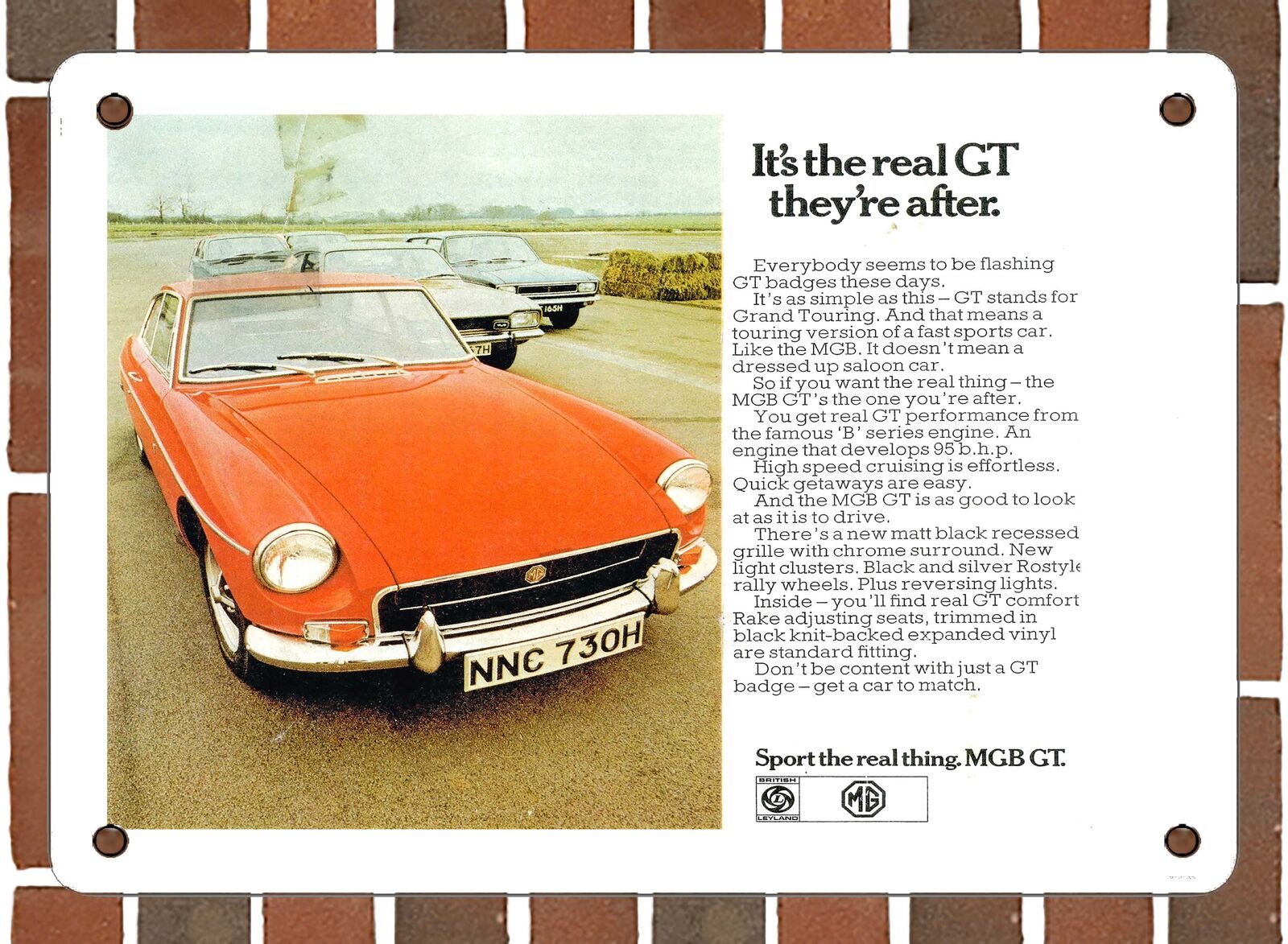 METAL SIGN - 1970 MG MGB GT - 10x14 Inches