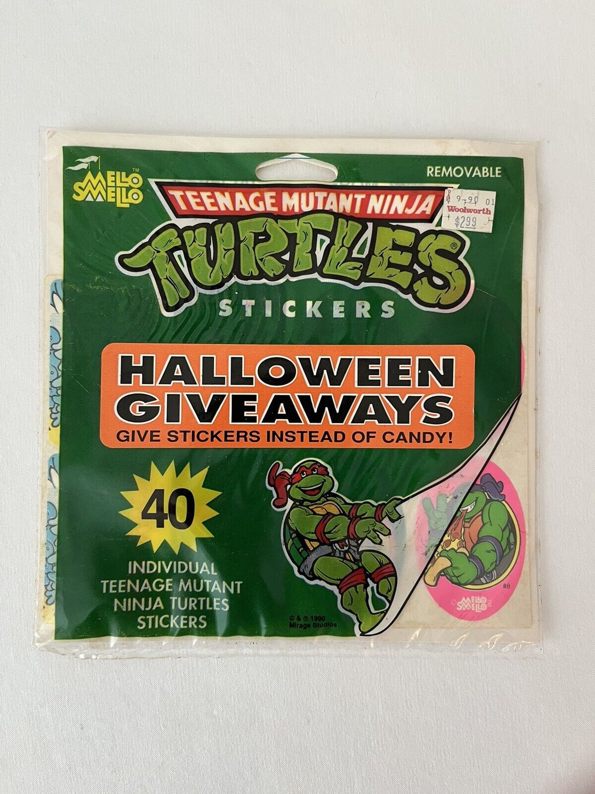 Vtg 5 Sheets 90 Mello Smello TMNT Teenage Mutant Ninja Turtles Sticker UNOPENED