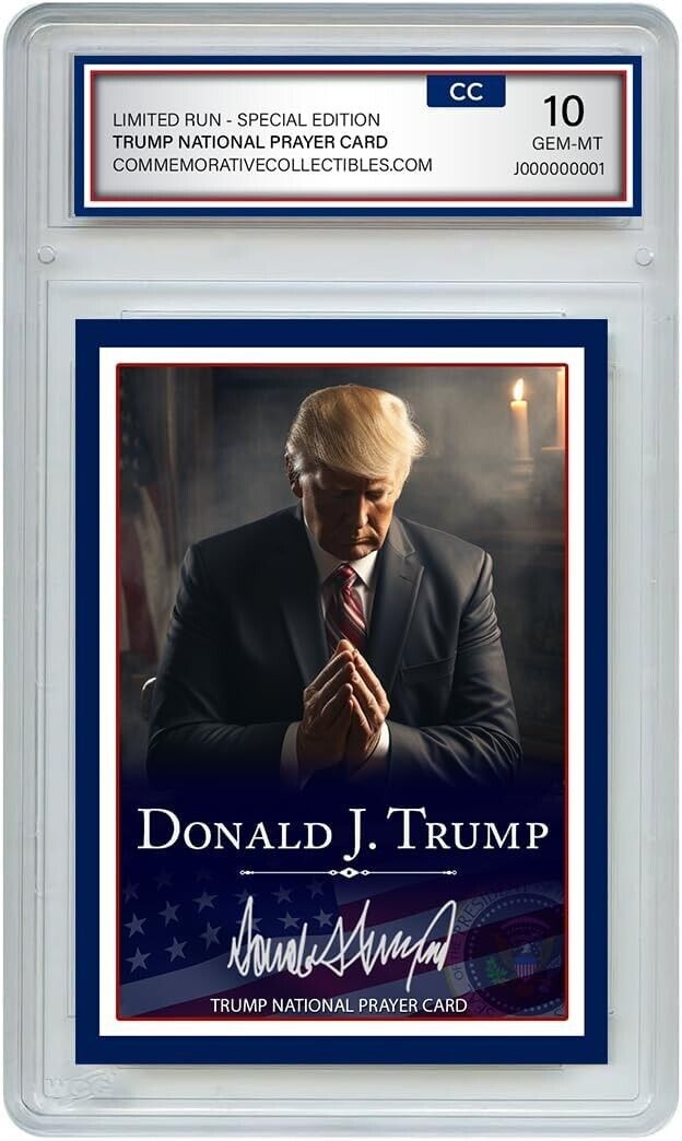 Donald Trump Prayer Card - Limited Edition, Gem Mint 10 Trading Card