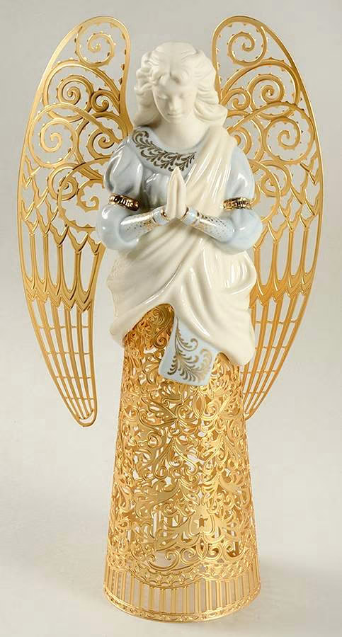 Lenox Serenity Angel China Jewels Angel Christmas Tree Topper 9 in. Ornament