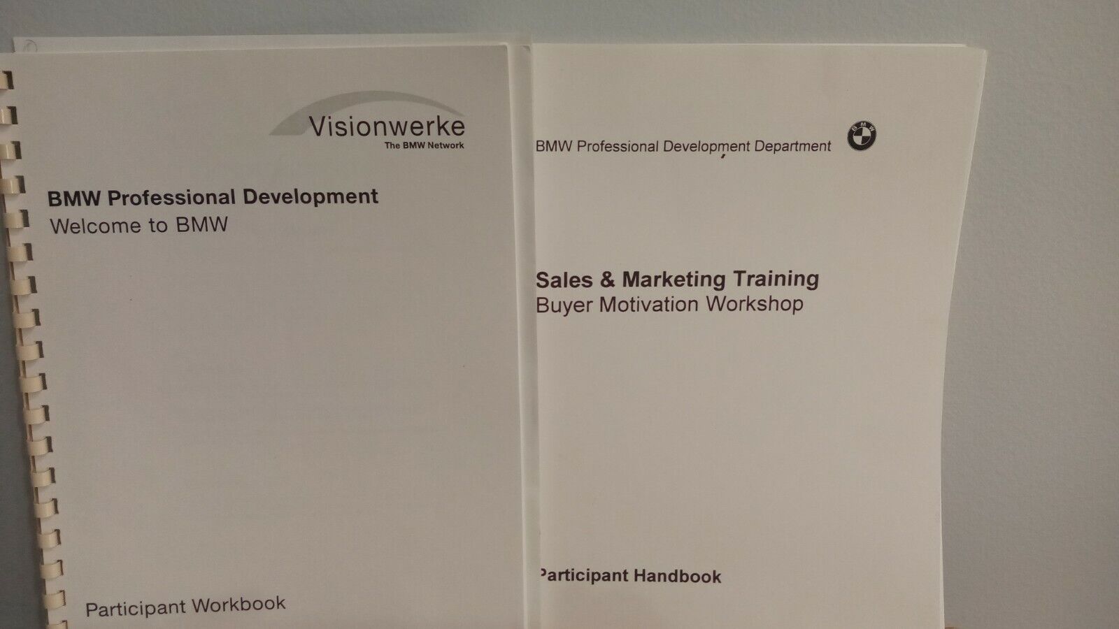 1993 BMW Professional Development Sales & Marketing Training Handbook Workbook 