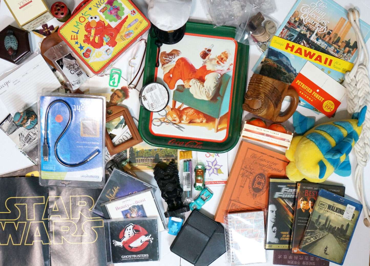 Large Junk Drawer Box Flea Market Lot Vintage Found Objects Toys Trinkets Resale