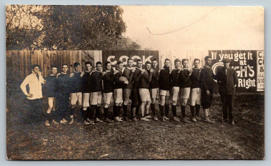 RPPC  Rugby Team c1910  Real Photo  Postcard