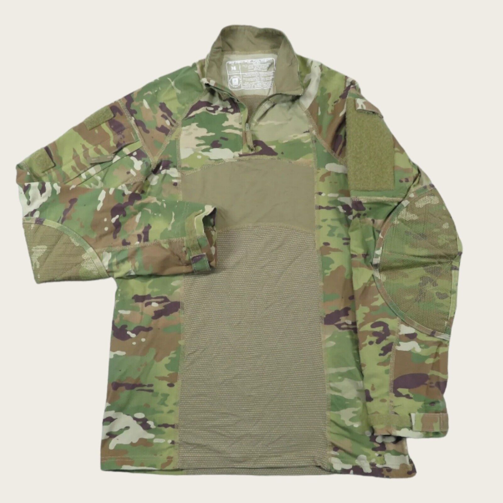 Army Combat Shirt Mens Small ACS Woodland Camo 1/4 Zip Fr Flame Fire Resistant
