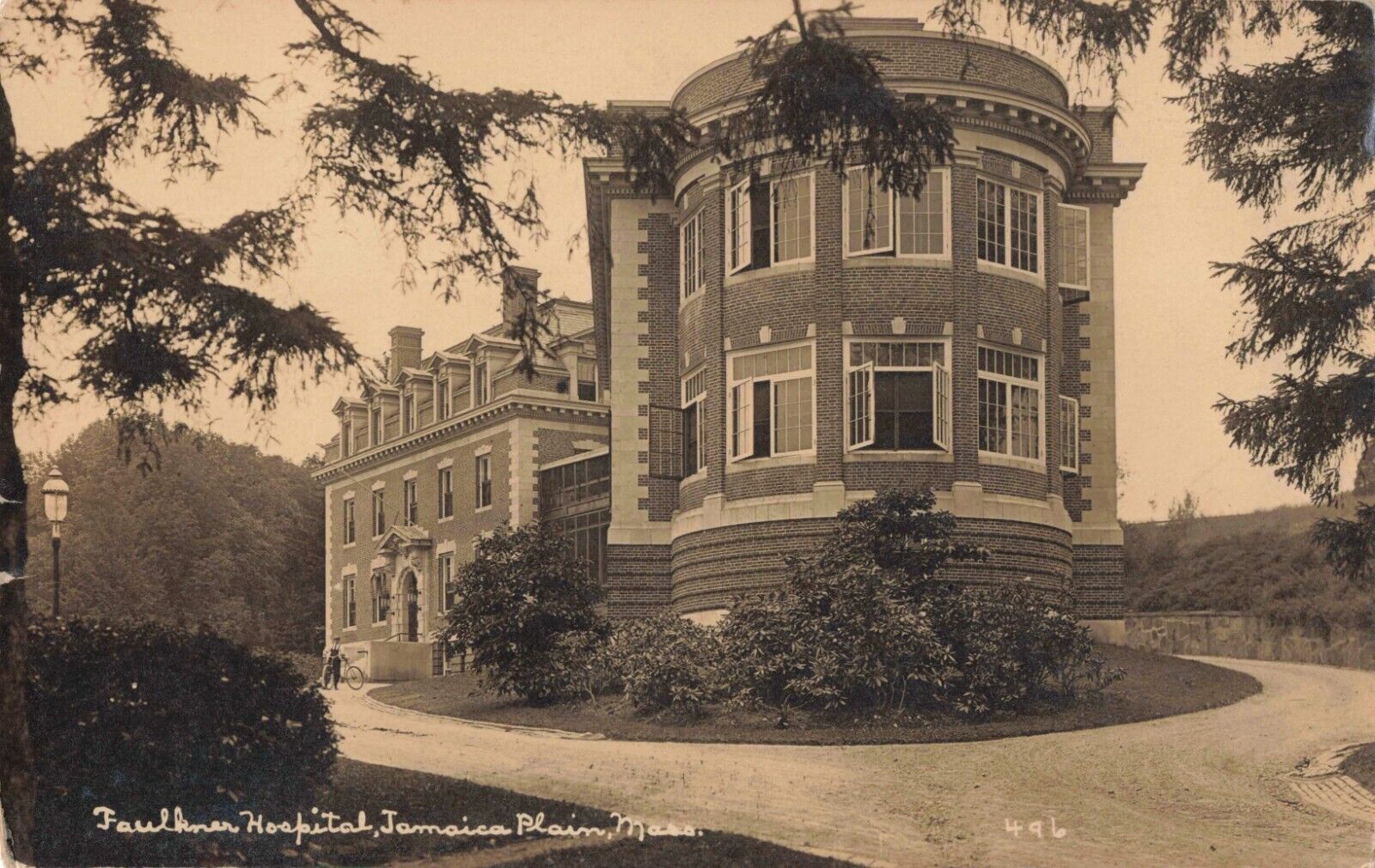 Faulkner Hospital Jamaica Plain Massachusetts MA 1915 Real Photo RPPC