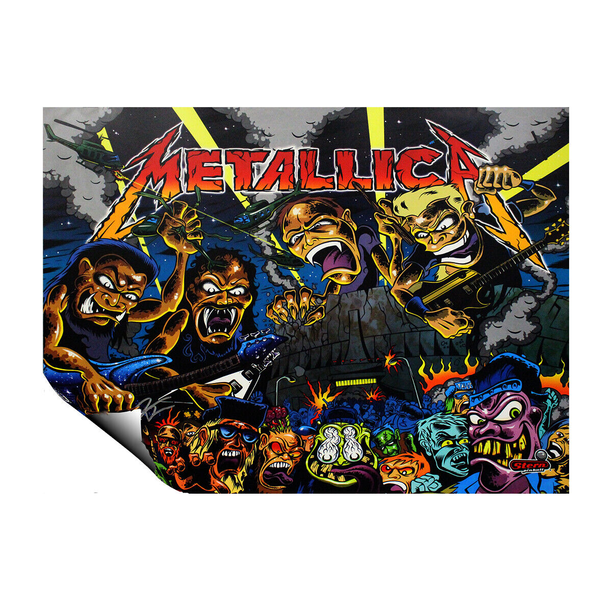 Stern Metallica Premium Pinball Backbox Translite - Part Number: 830-52E-01