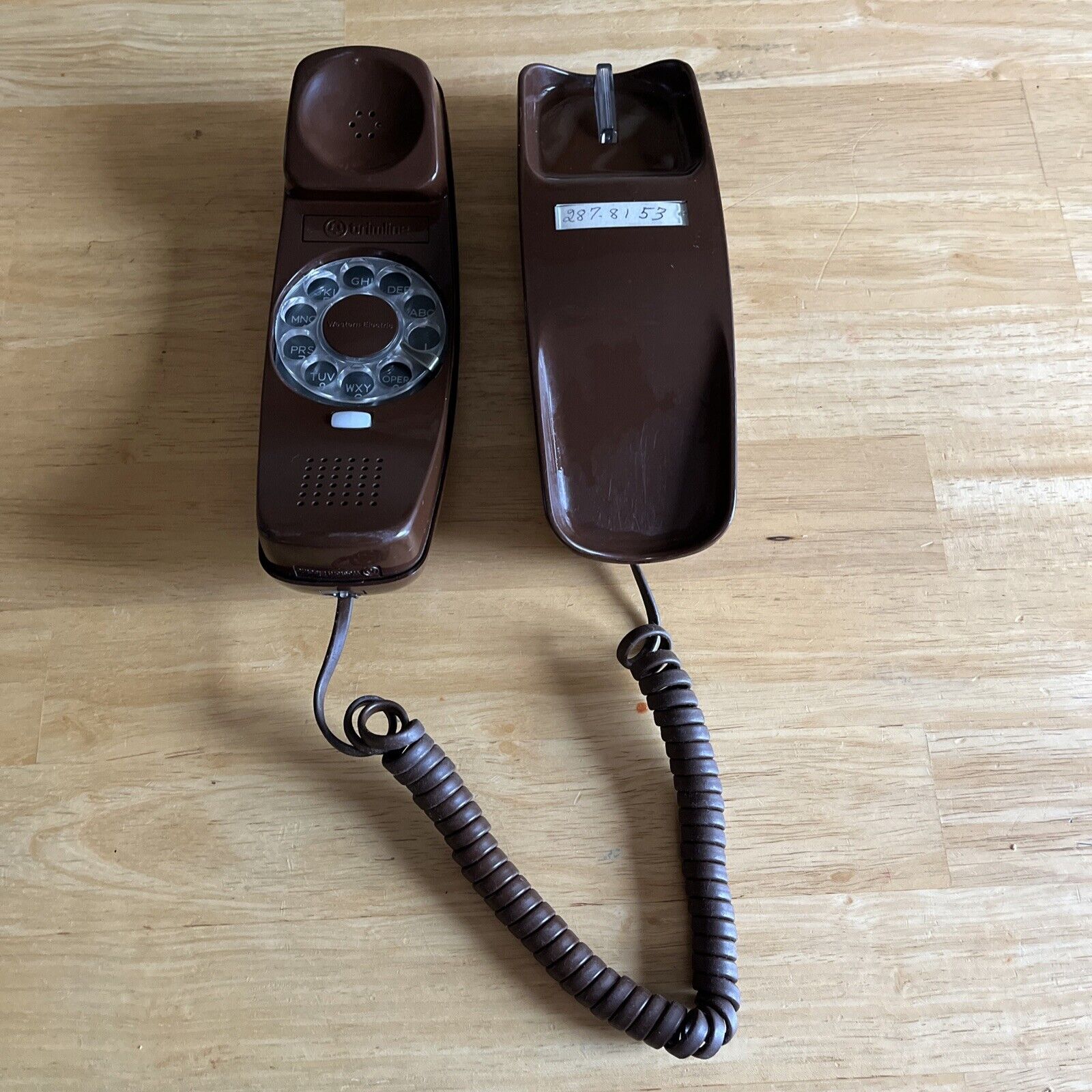 Vintage 1970s Western Electric Trimline Brown Rotary Dial Desk Phone Tested