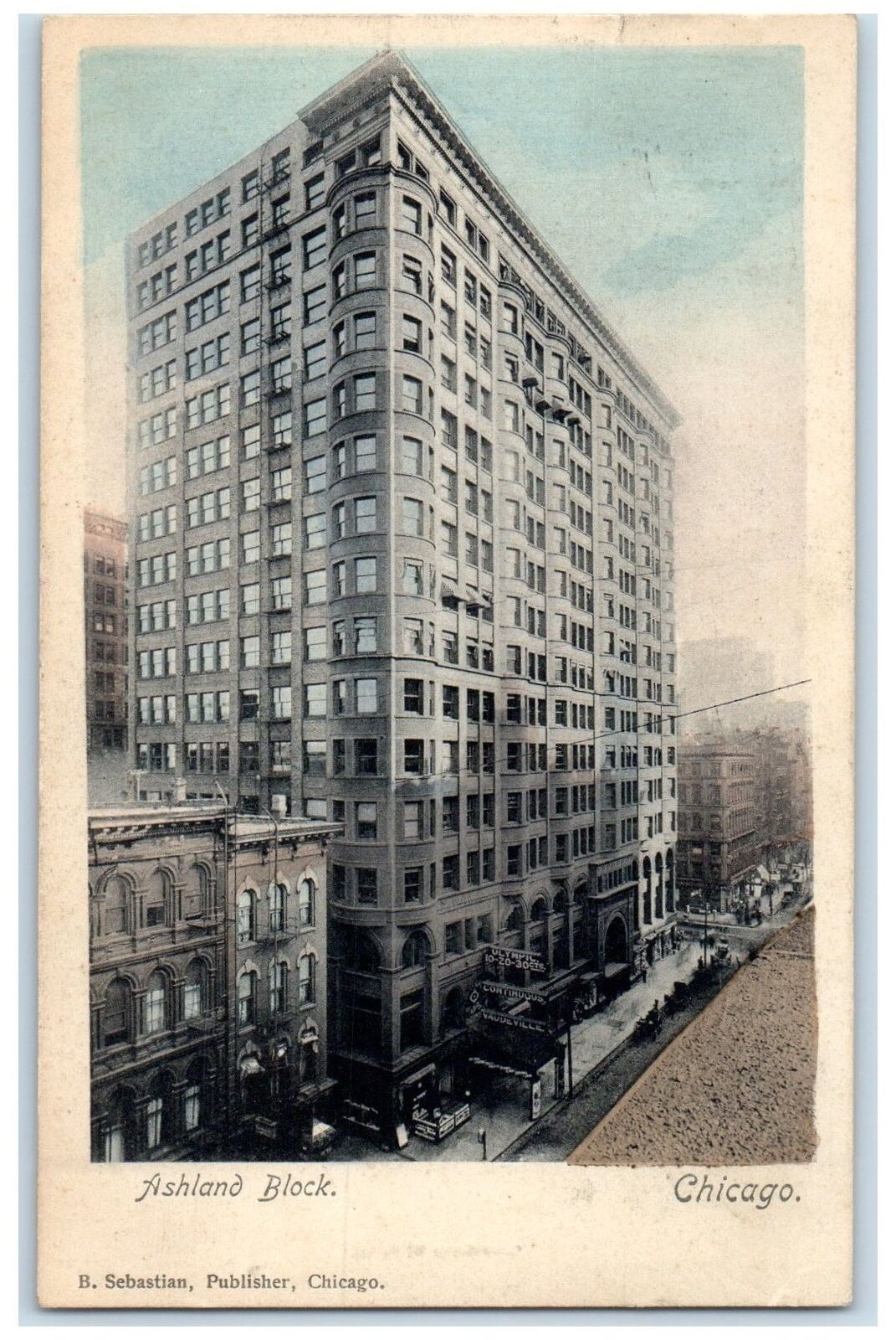 1906 Aerial View Ashland Block Building Dirt Road Chicago Illinois IL Postcard