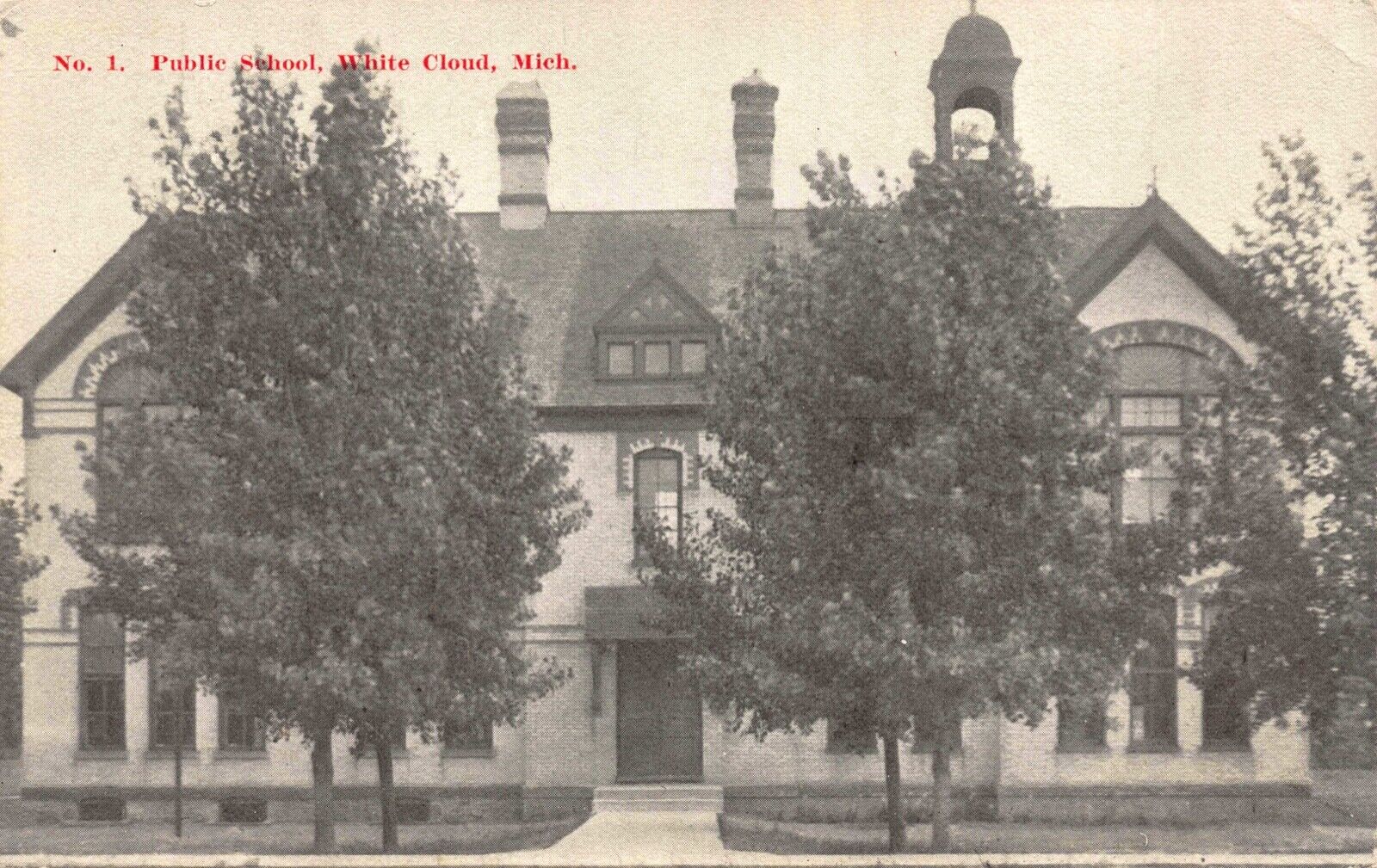 Postcard No. 1 Public School in White Cloud, Michigan~122521