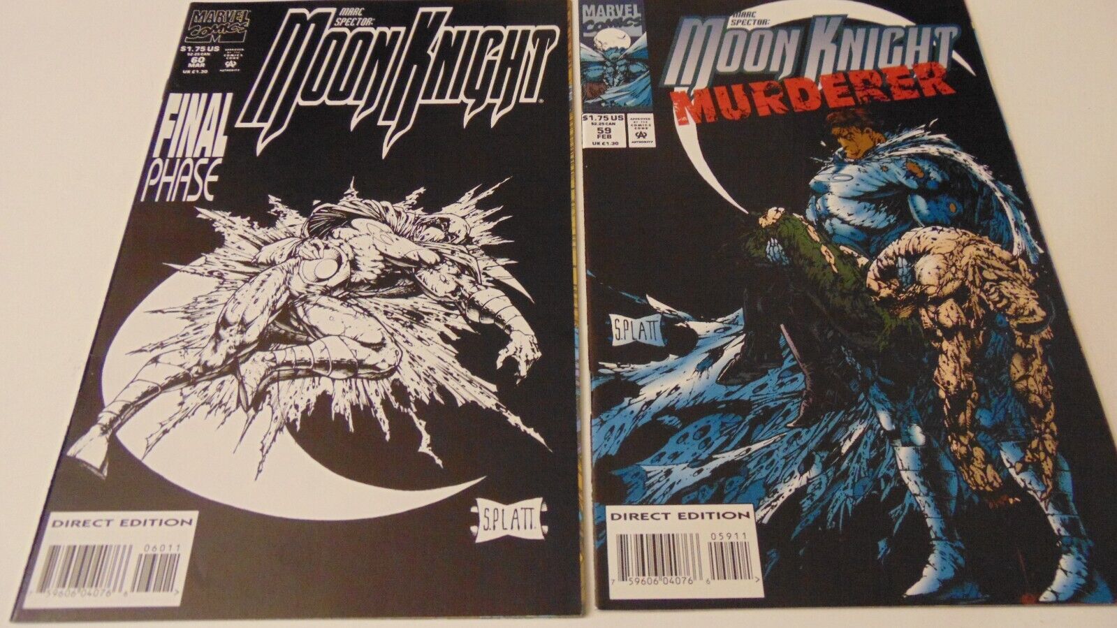 Marc Spector Moon Knight #59 & 60 (1994) ICONIC Stephen Platt COVER HTF