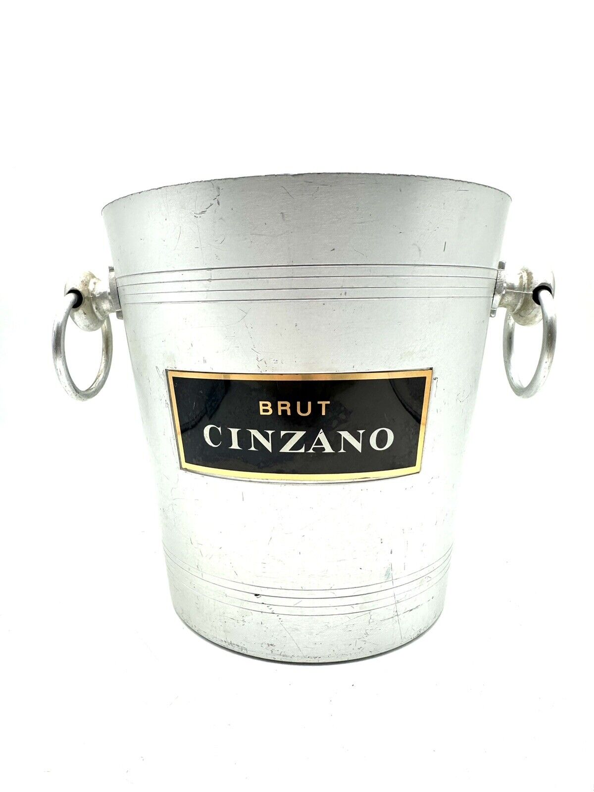 Vintage Cinzano Ice Buckets Aluminium H 7 7/8in Diam