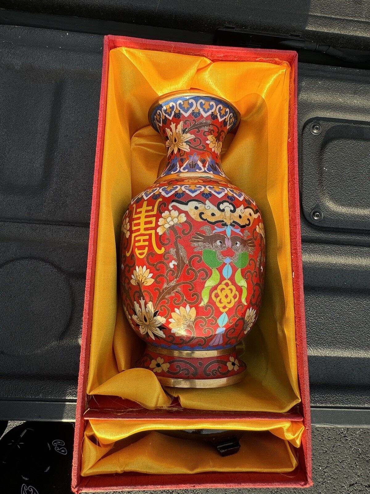 Vintage Asian Multi-colored Cloisonne Vase
