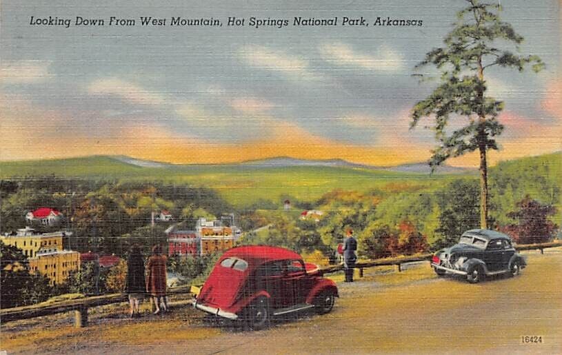 Postcard AR: West Mountain, Hot Springs National Park, Arkansas, Linen 1946