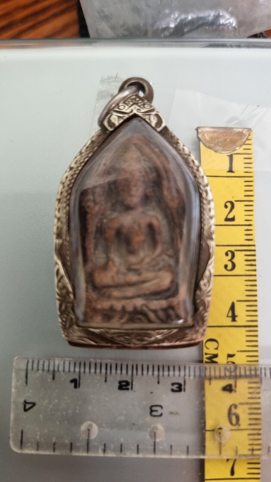 Phra Khun Paen Kru Ban Krang,Supanburi Phim Grang Pla Buddha Amulet silver case
