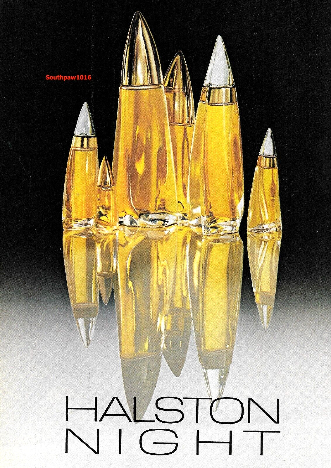 1981 Halston \'Night\' Perfume Original Vintage Print Ad