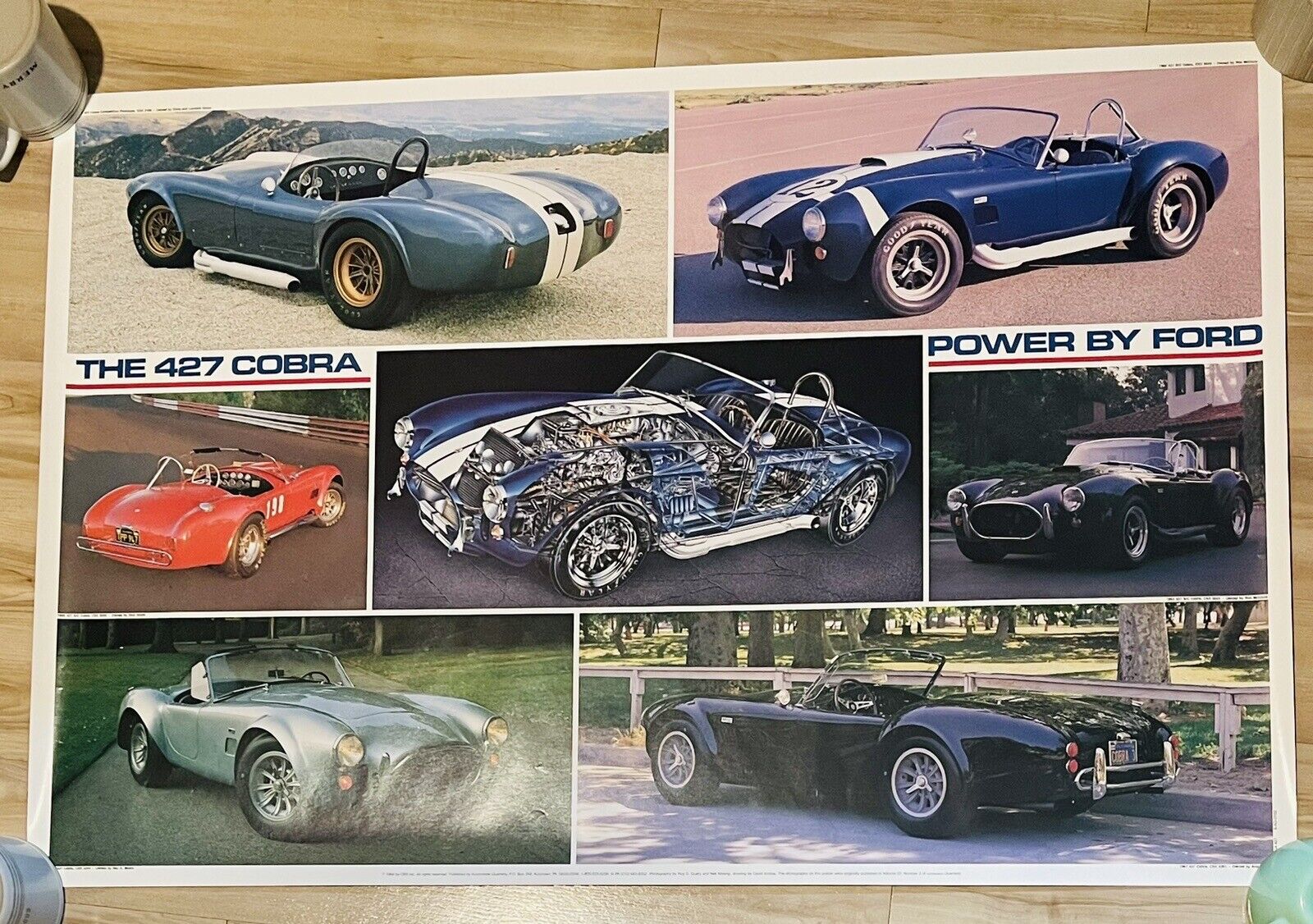 Rare Vintage Poster of 1964 1965 1966 The 427 Cobra CXS Power by Ford 1984 36x24