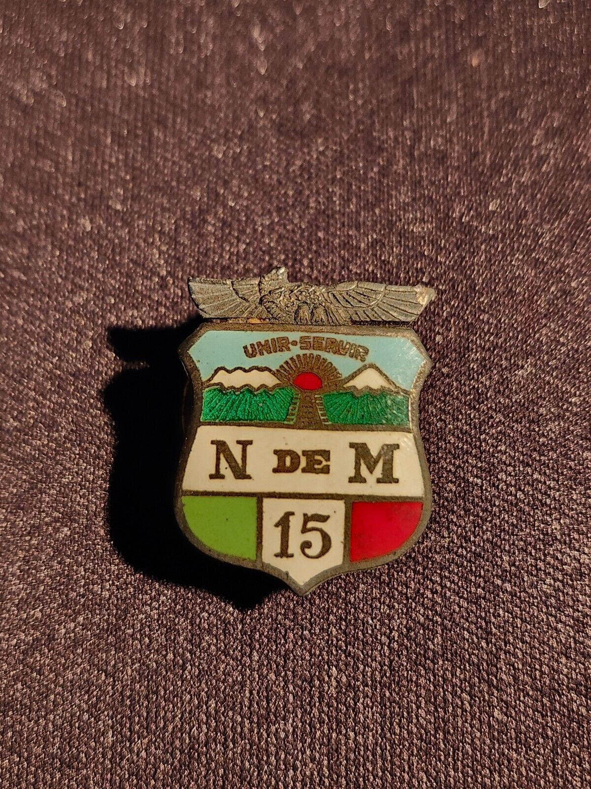 National Railways Of Mexico 15 Year Service Badge. Unite & Serve. Hard To Find 