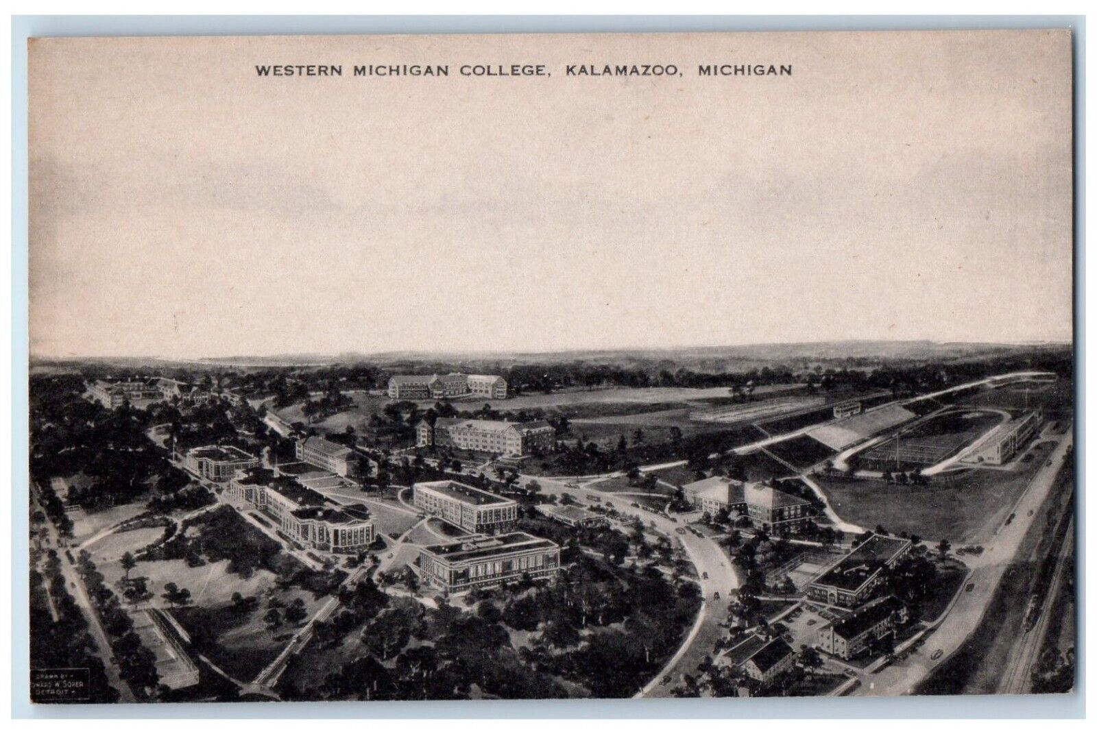 c1940's Western Michigan College Kalamazoo Michigan MI Unposted Postcard