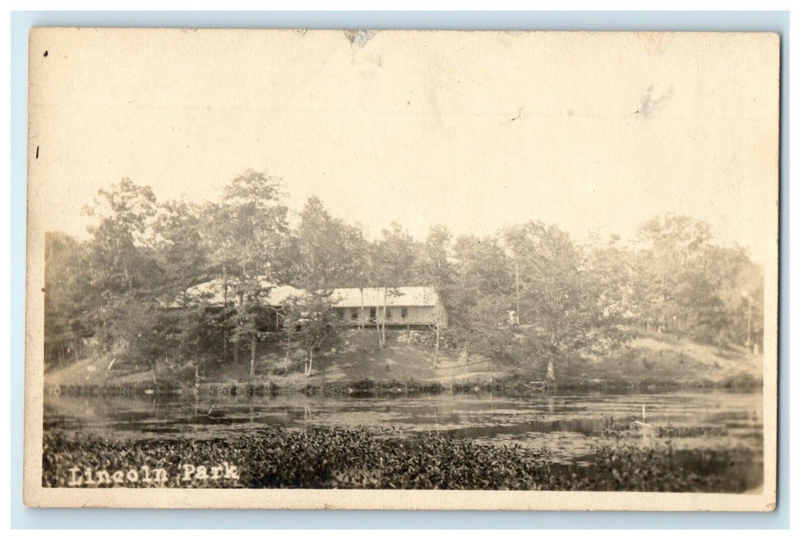 c1910's Lincoln Park House Worcester Lake Quinsigamond RPPC Photo Postcard