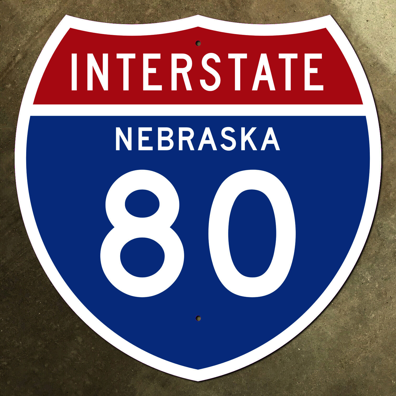 Nebraska interstate route 80 highway marker road sign Omaha Lincoln 18x18