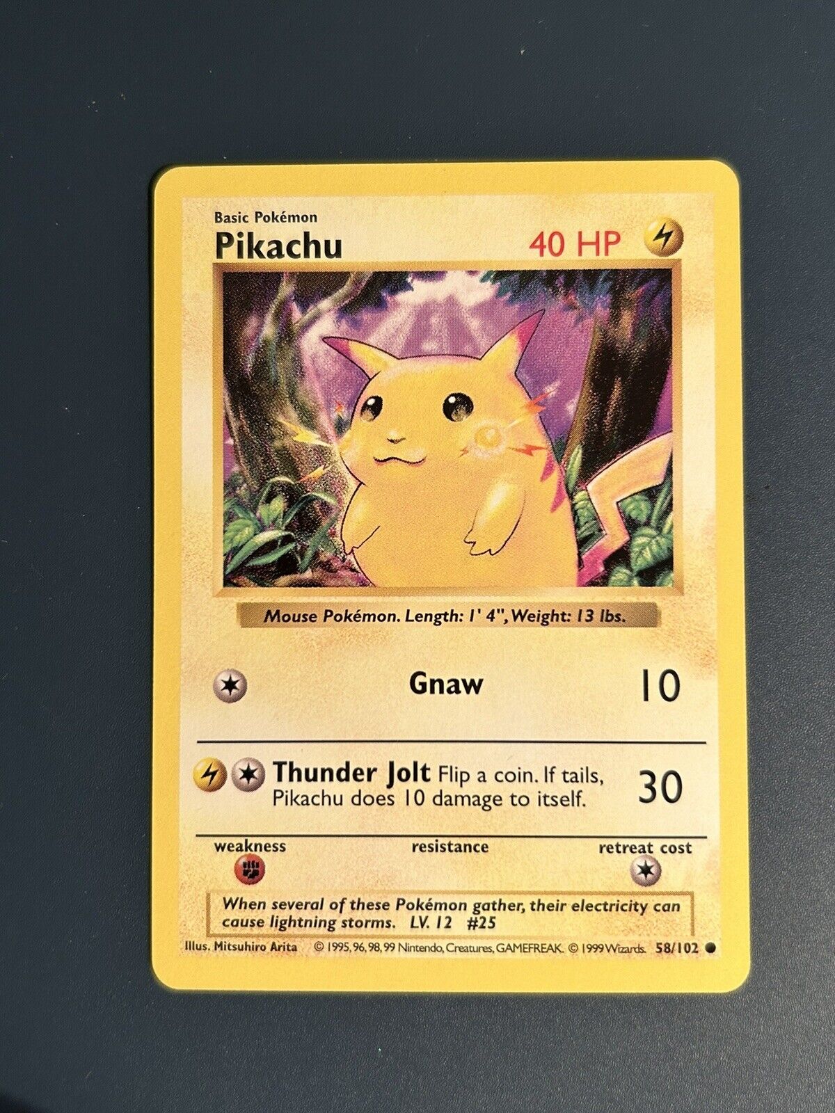 Pikachu Shadowless 58/102 Vintage Eng Mint Rare Pokemon Card Base Set
