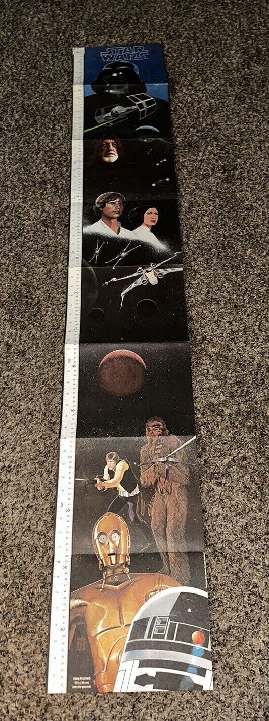 Vintage 1978 Star Wars Child Growth Chart Ruler 68 in Large Poster Display