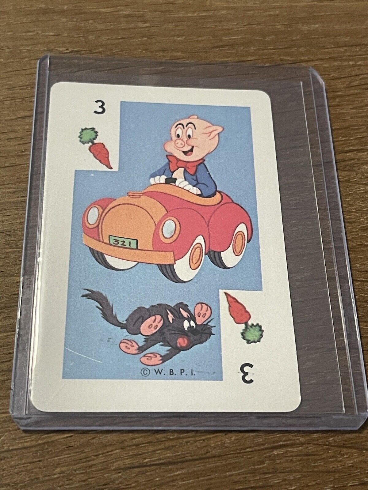 1966 WARNER BROS. PICTURES WHITMAN BUGS BUNNY PORKY PIG CARD GAME PLAYING CARD