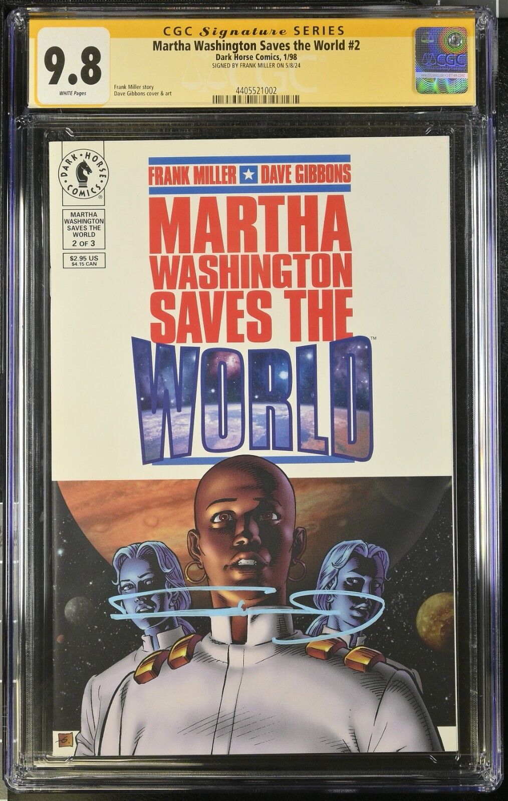 Martha Washington Saves World #2 CGC SS 9.8 Signed Frank Miller Dark Horse 1998