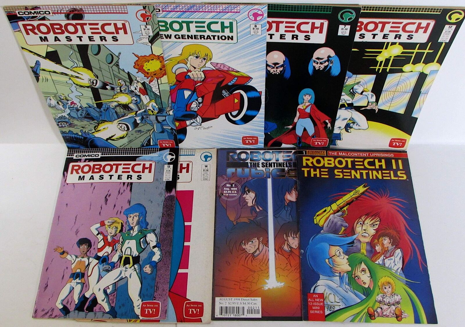 Robotech Lot 8 #Masters 5,7,12,13,14,Generation 6,II Sentinels 2,1 Comico Comics