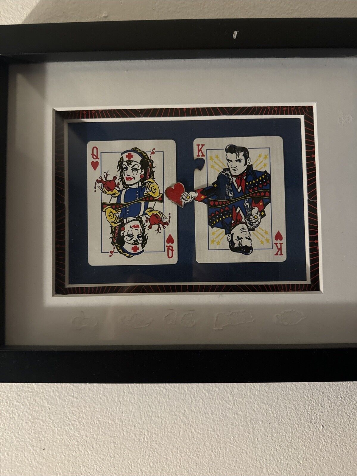 Framed King And Queen Elvis Playing Card