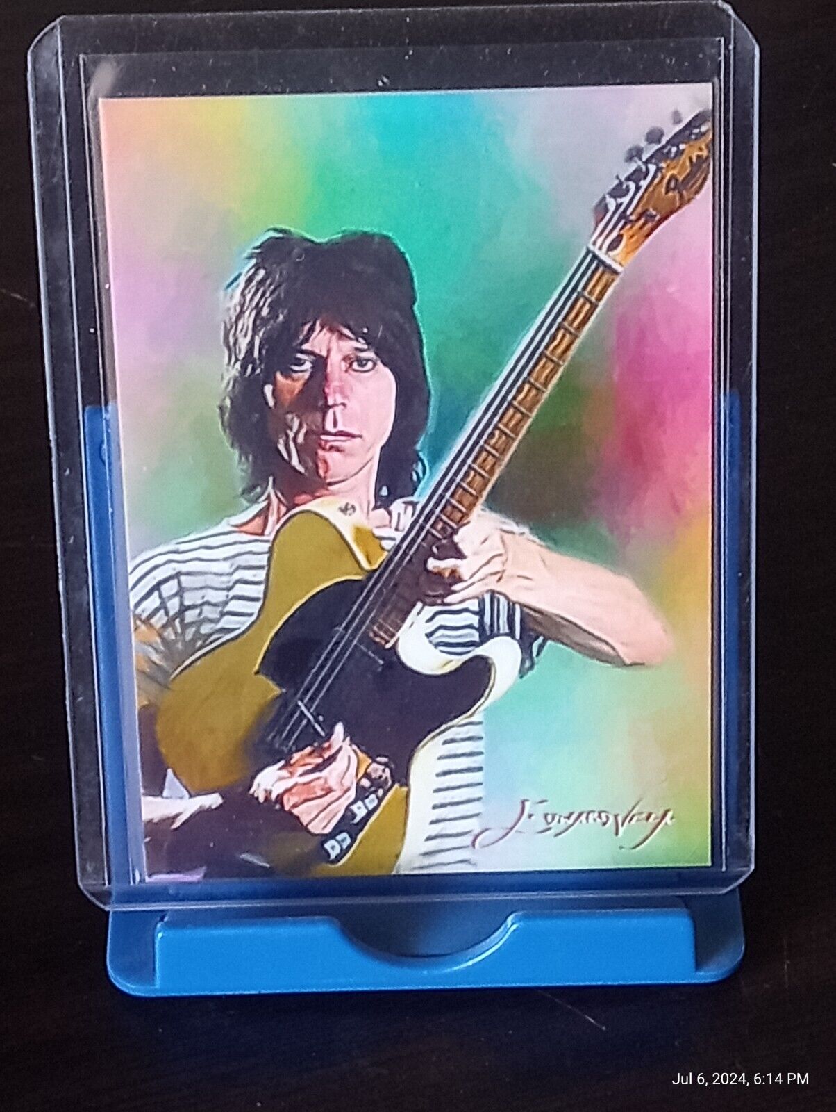 F25 Jeff Beck #1 ACEO Art Card Signed by Artist 50/50