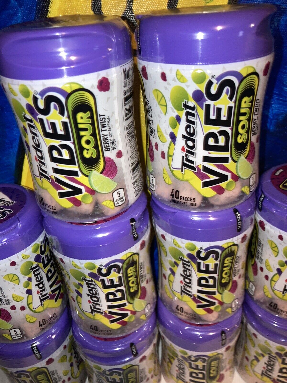 Trident VIBES lot X 10 bottles Berry Twist Sour Sugar free  Just for Collectors