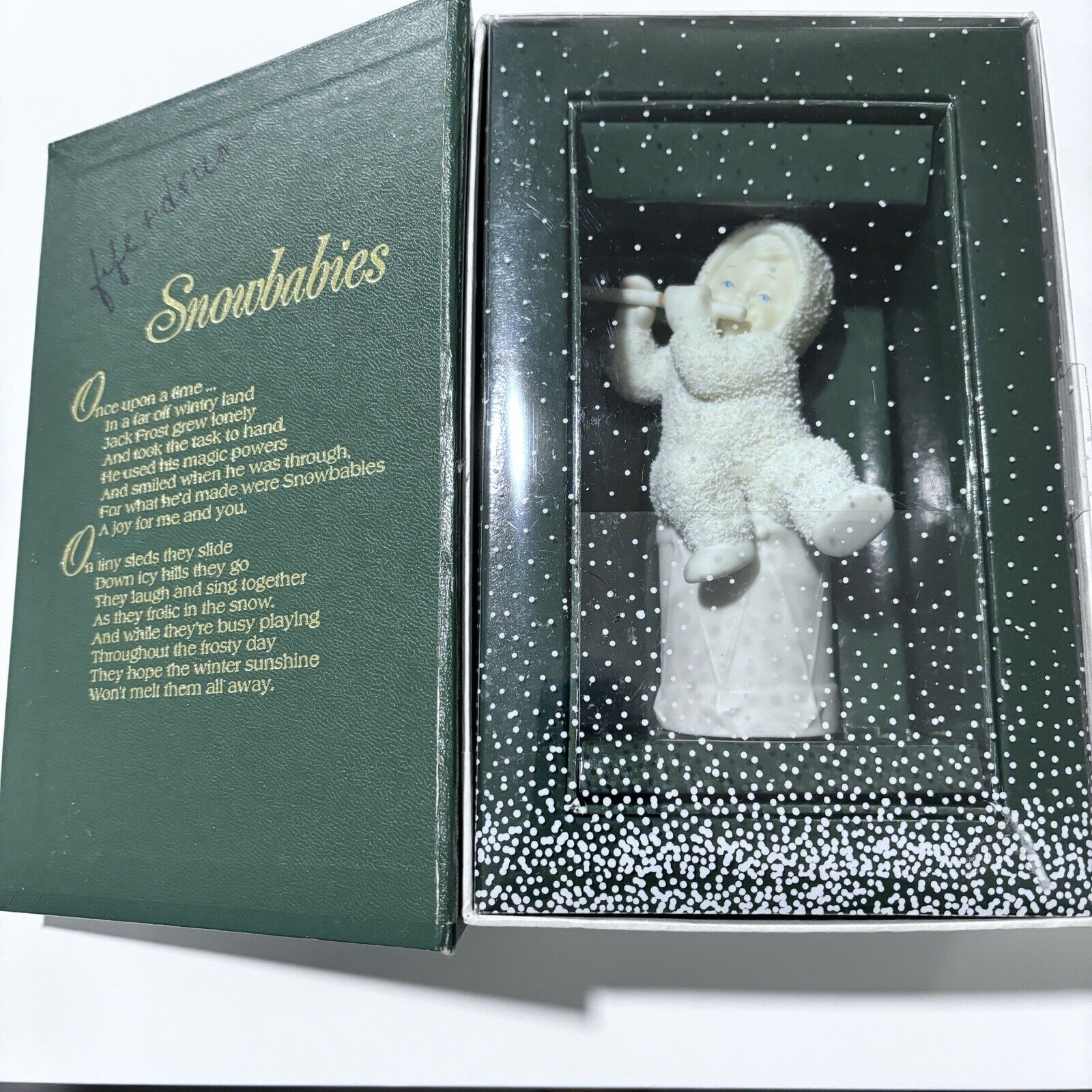 Snowbabies Figurine Flute I'll Play Christmas Tune Department 56 Winter Tales