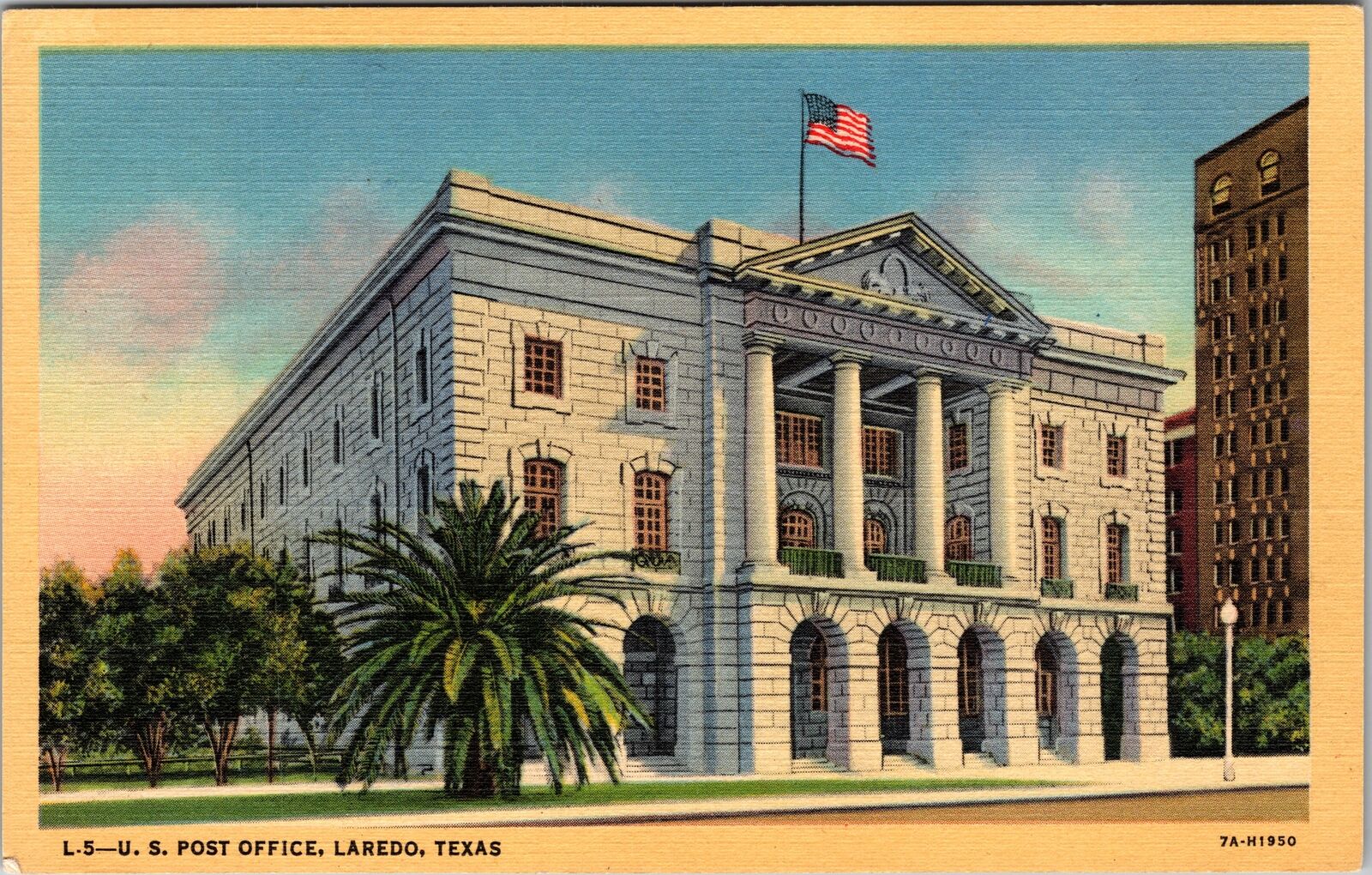 Laredo TX-Texas, US Post Office, Scenic Outside, Vintage Postcard