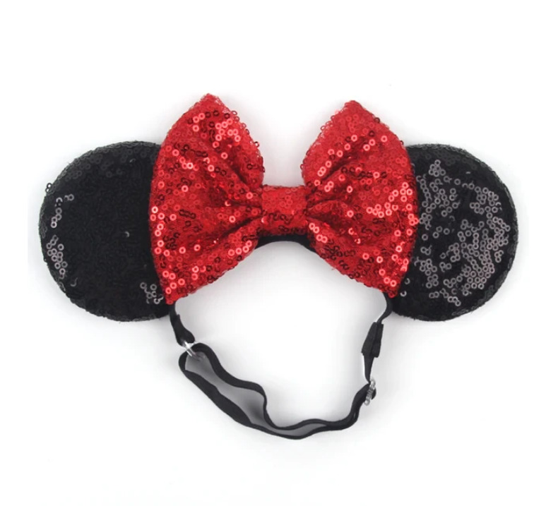 Red Minnie Mouse Ears Headband Disney classic red  HANDMADE STRETCH ELASTIC