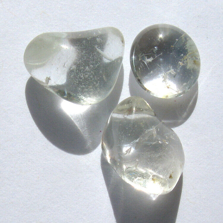 SILVER BLUE TOPAZ 3pc LOT Crystal Healing Polished Natural Gemstone Tumbled