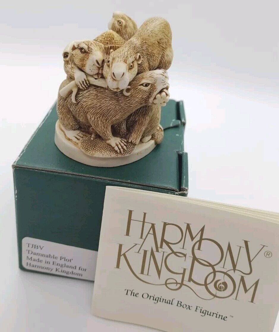 Harmony Kingdom Damnable Plot Beavers Figurine Marble Resin UK Made 