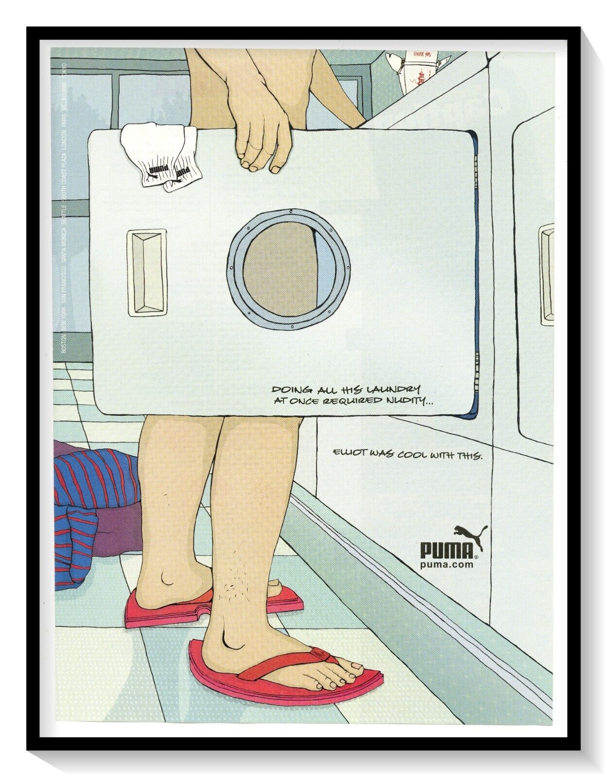 Puma Clothing & Shoes Nude Elliot Print Ad 2003 Magazine Advertisement Art