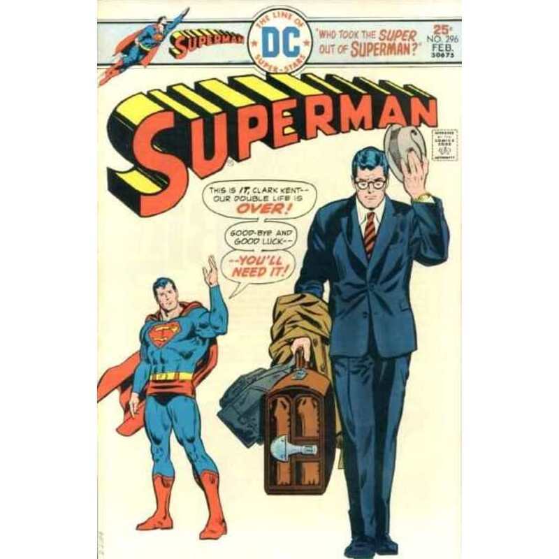 Superman #296  - 1939 series DC comics Fine+ Full description below [x;