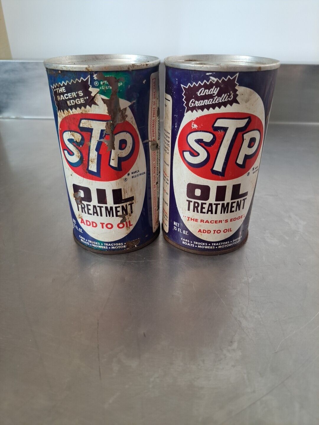 (2)FULL CAN  STP OIL TREATMENT  METAL CAN 