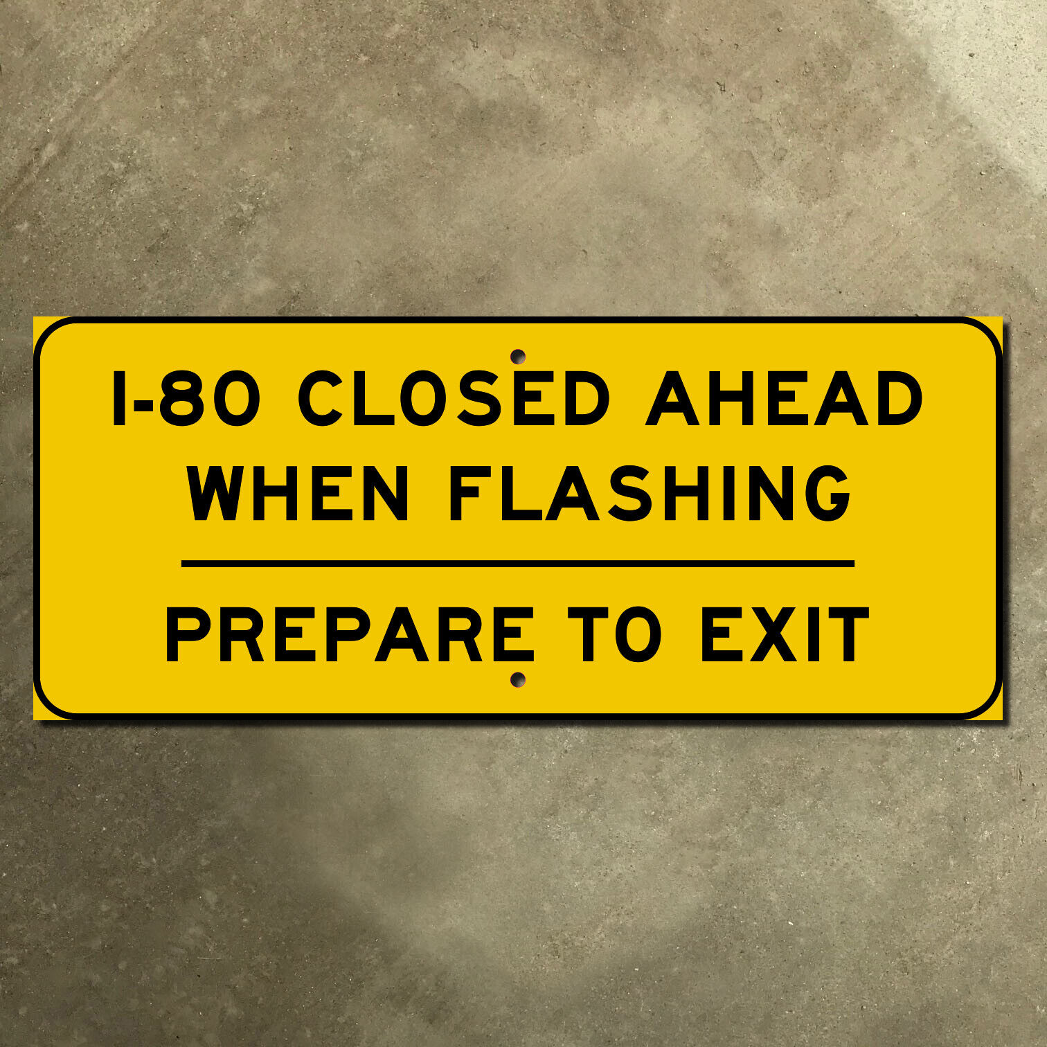 Nebraska interstate 80 closed when flashing highway marker road guide sign 24x10